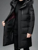 Doudoune Homme Hiver Épaisse Coton Matelassée – Manteau Chaud Capuche Fourrure, Style Décontracté, Coupe Vent & Doublée