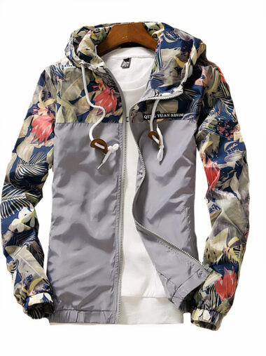 Veste imperméable femme avec manches aux imprimés floraux