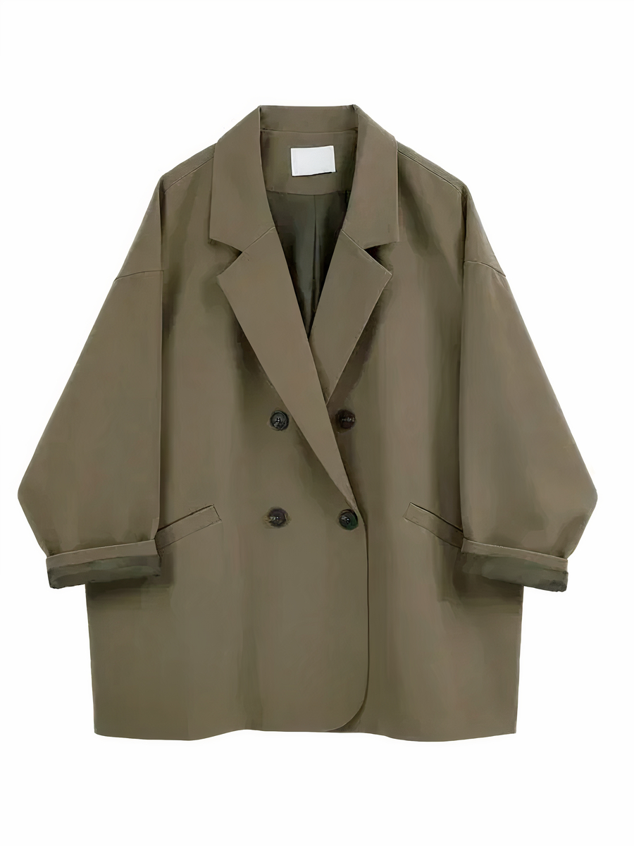 Veste oversize femme à double boutonnage Veste oversize femme à double boutonnage sur fond blanc