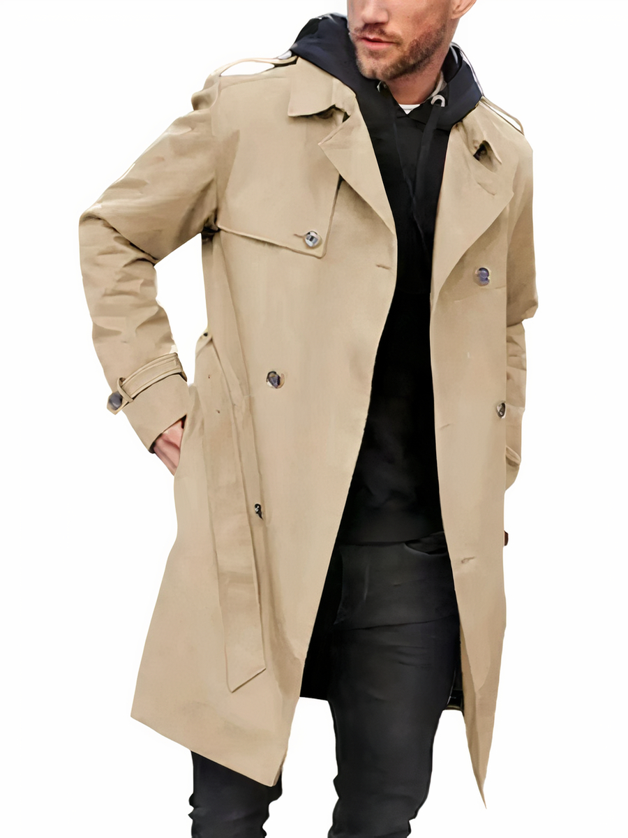 Veste saharienne homme style manteau long avec ceinture • Ma veste