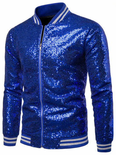 Veste sequin homme style bombers brillant
