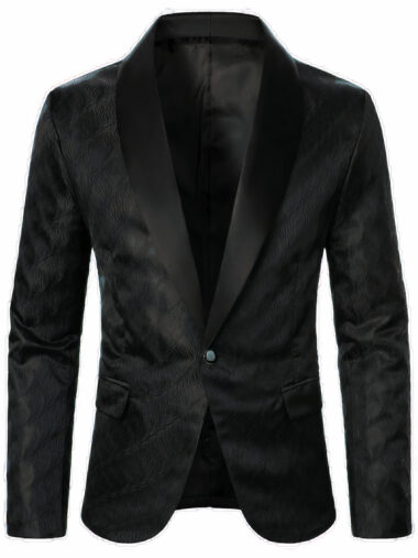 Veste tailleur homme texturée avec motifs discret sur fond blanc