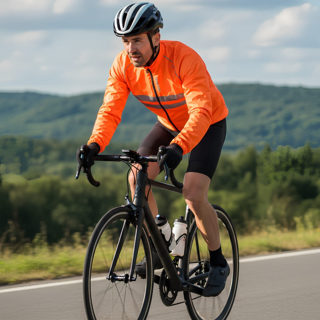 Veste réfléchissante homme coupe vent et étanche avec col haut – Image 3