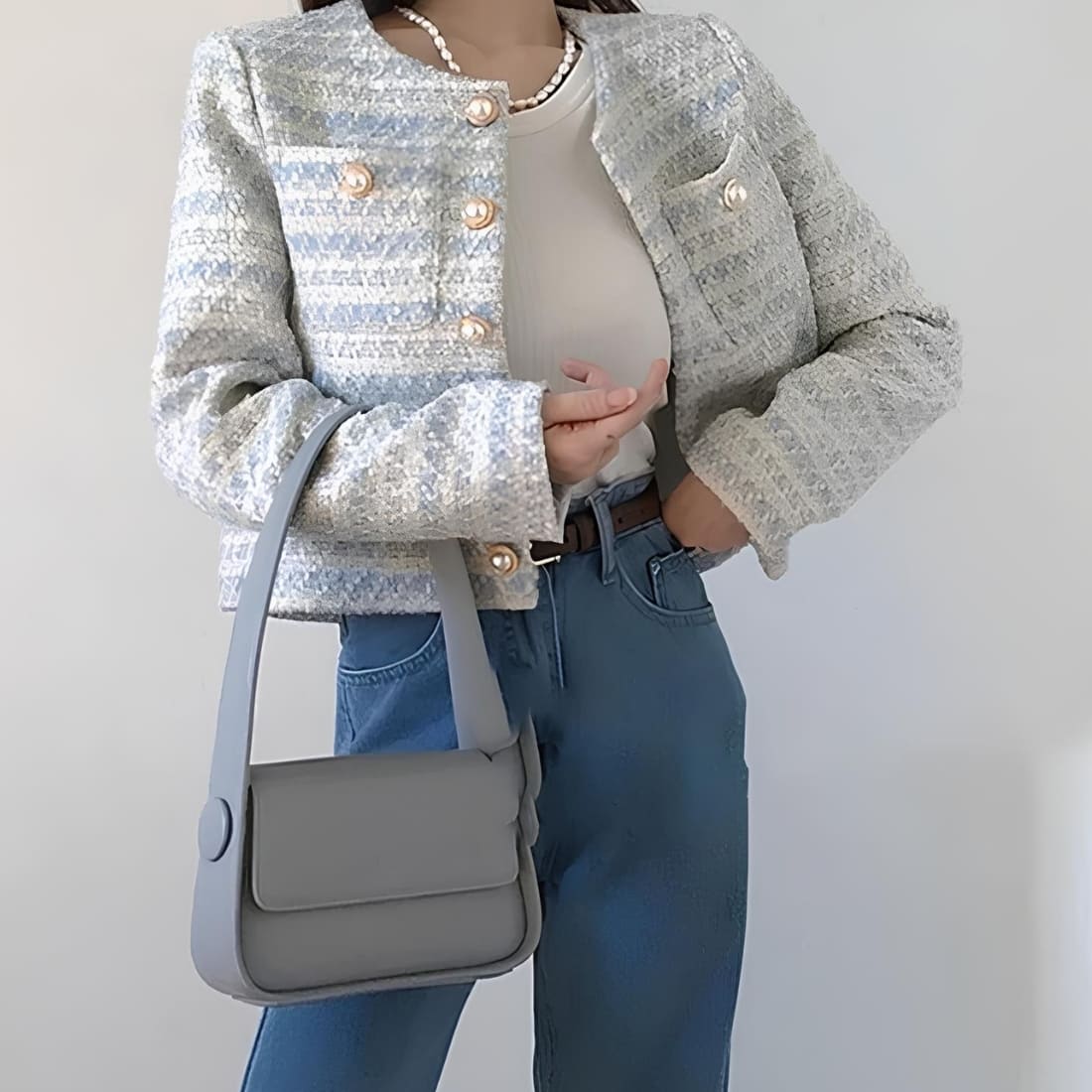 Veste style chanel femme conception courte et élégante – Image 2
