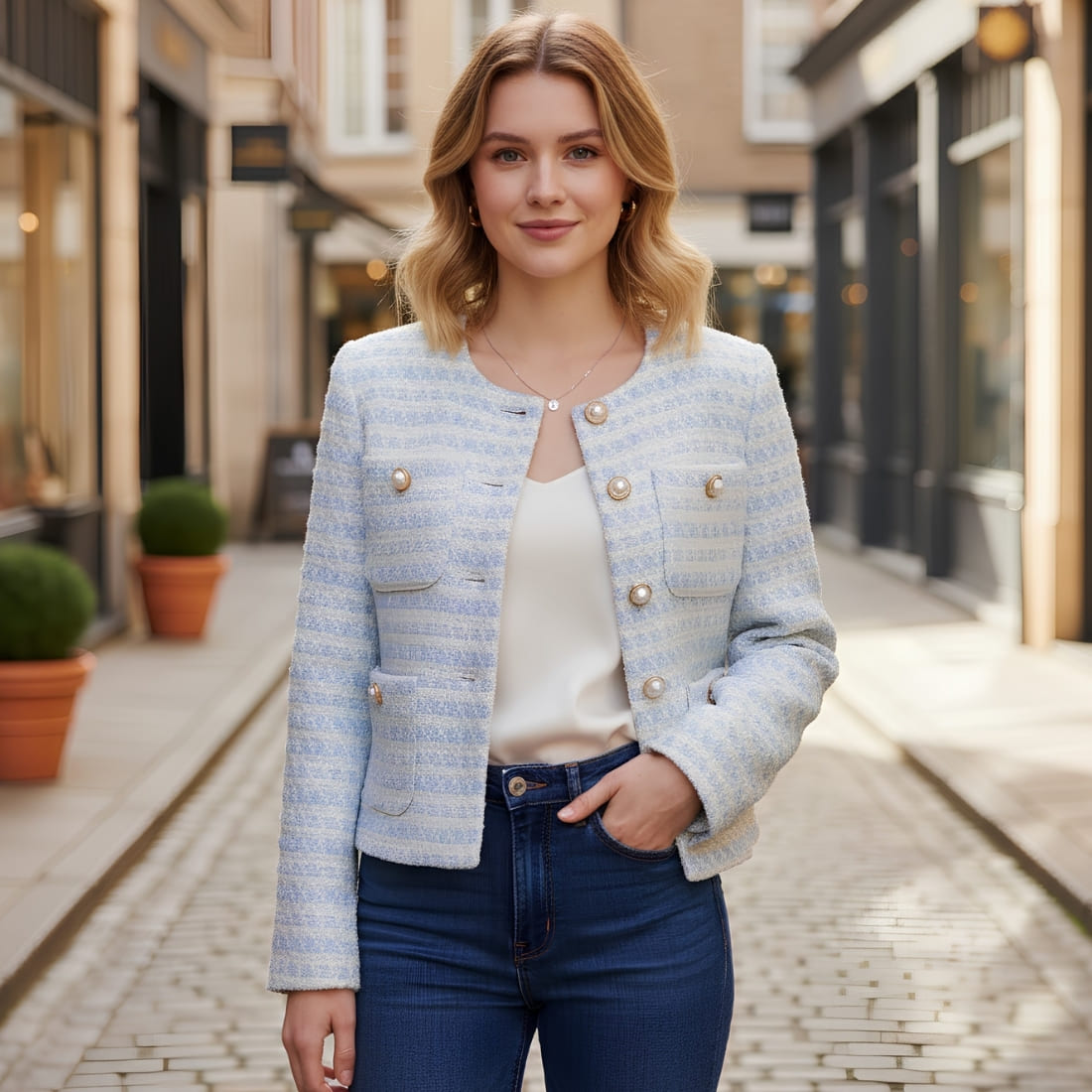 Veste style chanel femme conception courte et élégante – Image 7