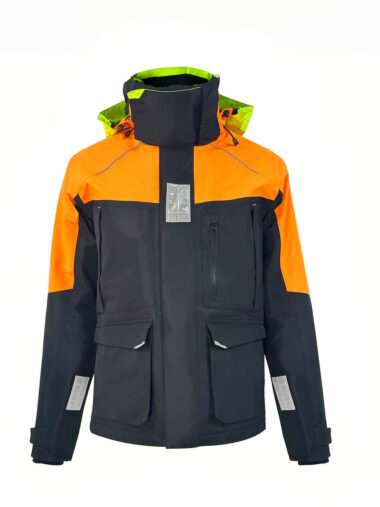 Veste de quart homme coupe-vent et imperméable avec capuche sur fond blanc