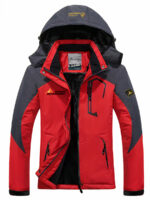 Veste de quart homme épais et coupe-vent en coton avec capuche sur fond blanc