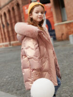 NAME IT Nkfmila Veste à Capuche Fausse Fourrure Courte Fille - Manteau Hiver Enfant