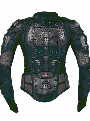Veste moto homme protectrice de style armure sur fond blanc