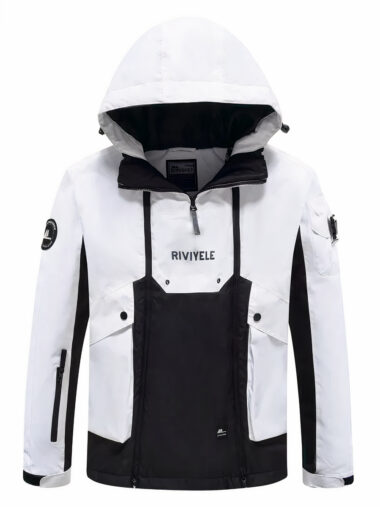 Veste snowboard femme design et moderne sur fond blanc